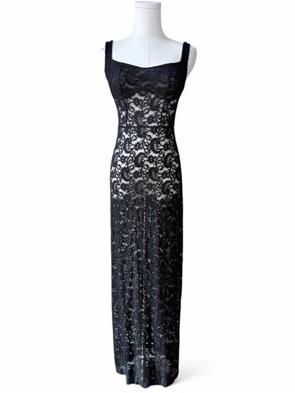 Cider Black All Lace Maxi Dress Dark Feminine Romantic Layering Whimsigoth